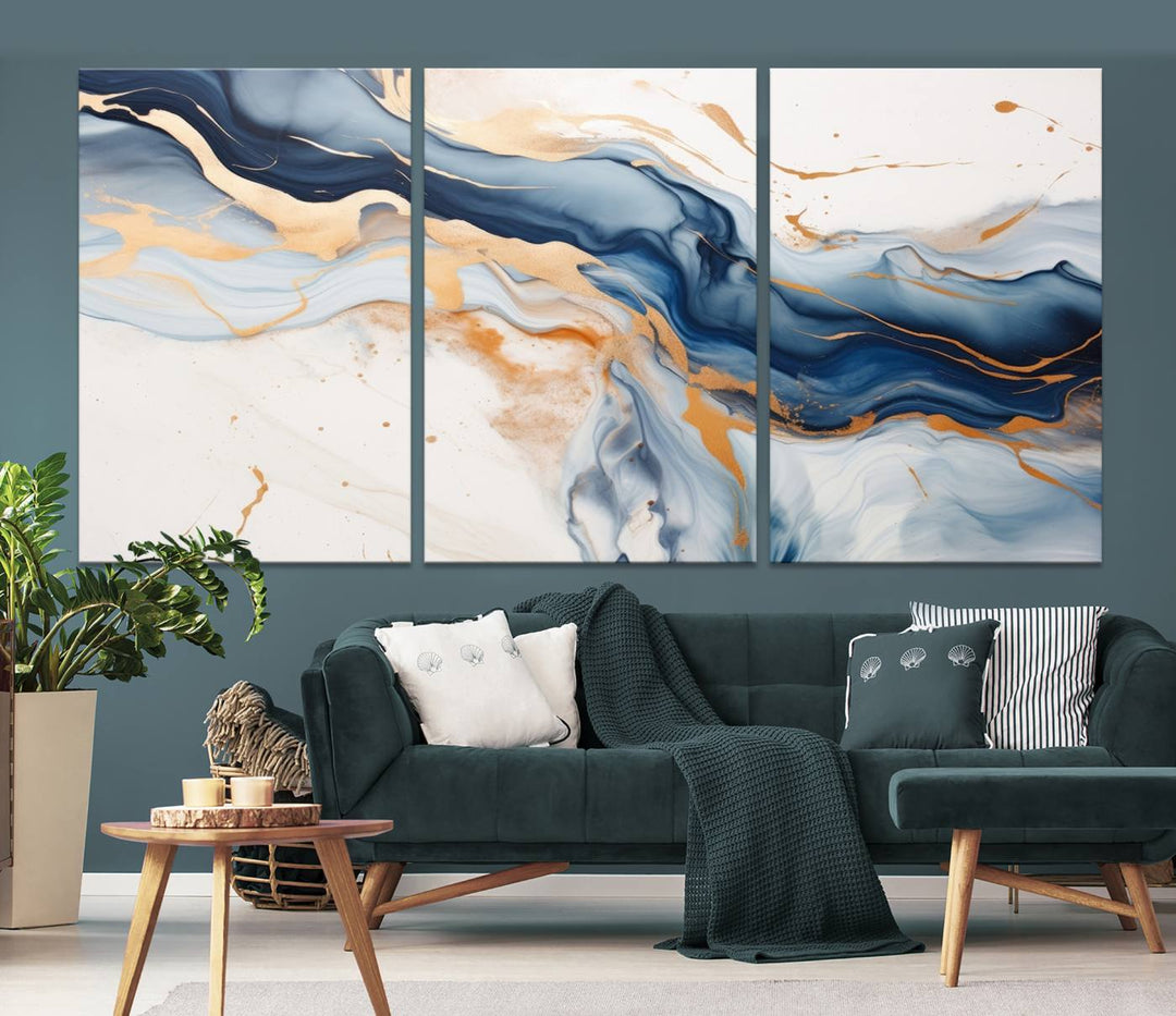 Color Waves Abstract Wall Art Canvas Print