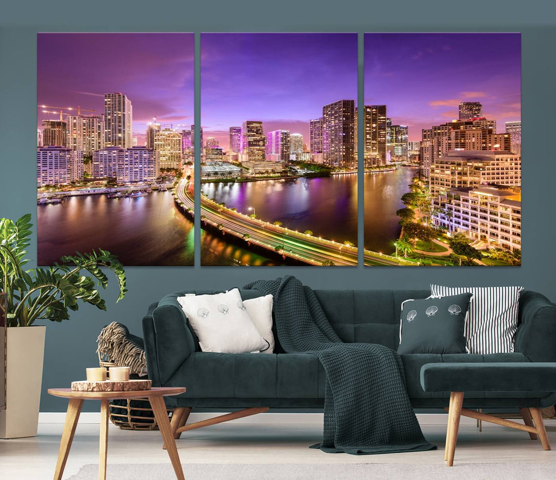 Miami City Wall Art Canvas Print 