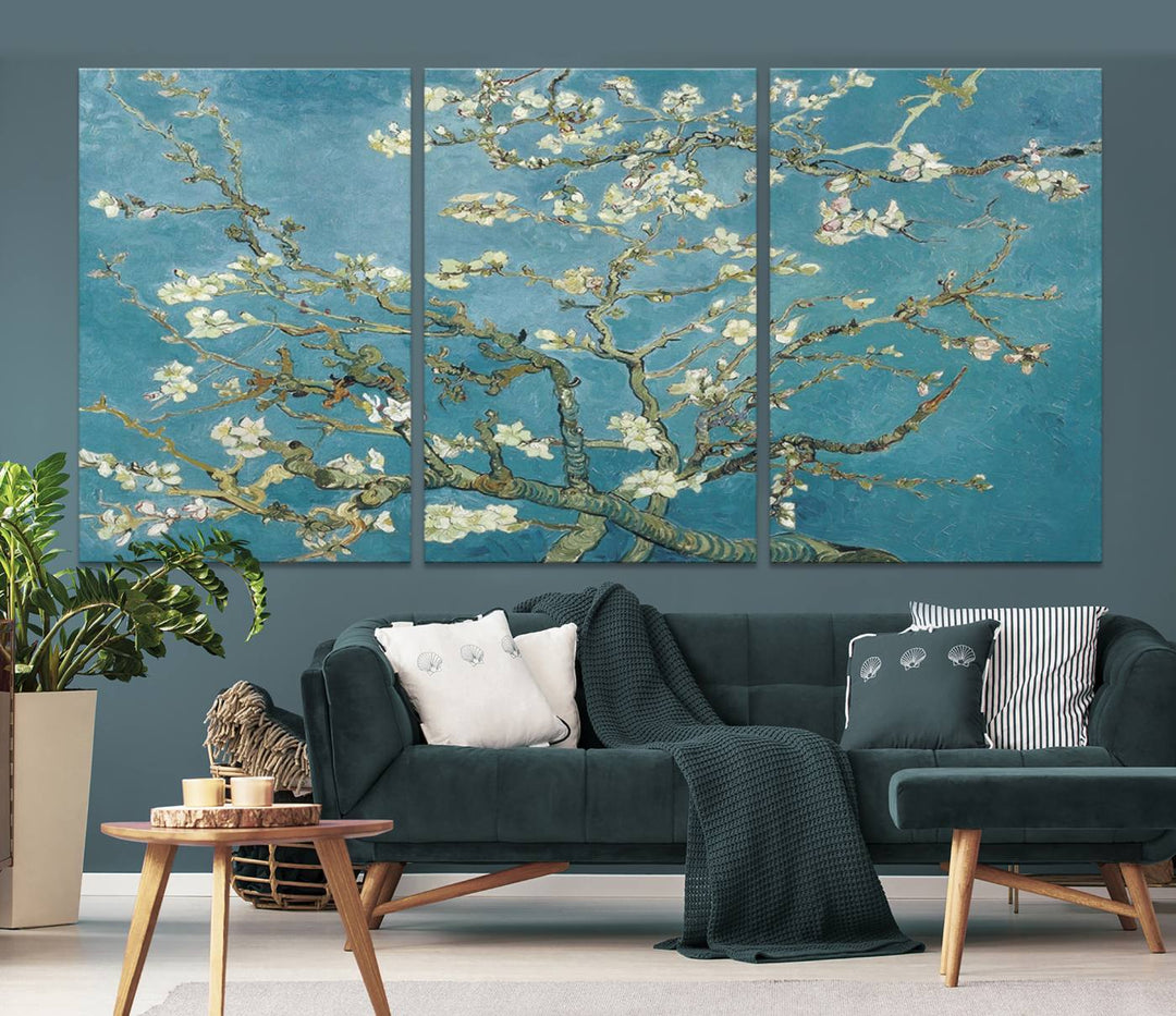 Art mural abstrait en fleurs d'amandier de Vincent Van Gogh Impression sur toile