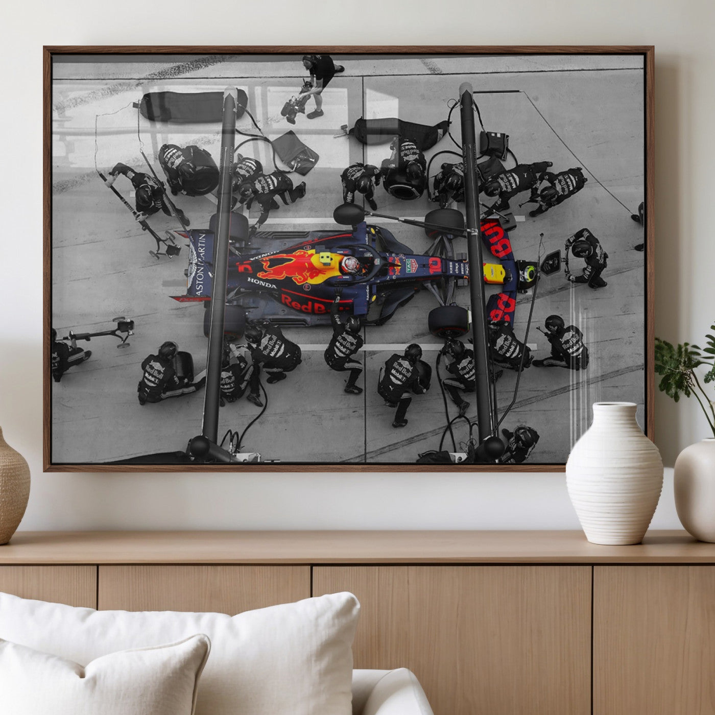 RedBull-MGV-FP-36X24-3P_Walnut-RedBull Formula 1 Canvas Wall Art Print