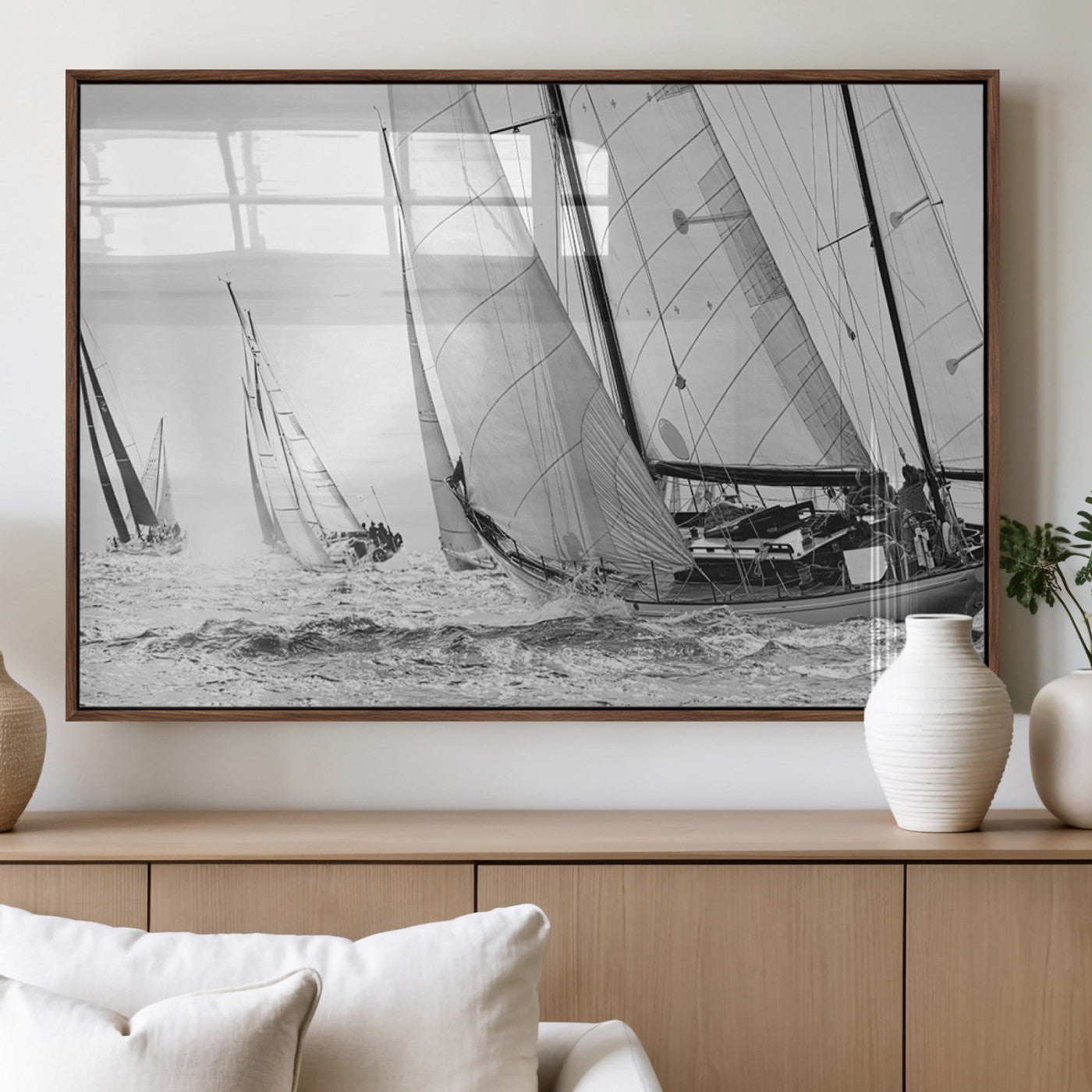 MGV-FP-36X24-3P - Yacht Sailboat Regatta Canvas Wall Art Canvas Print