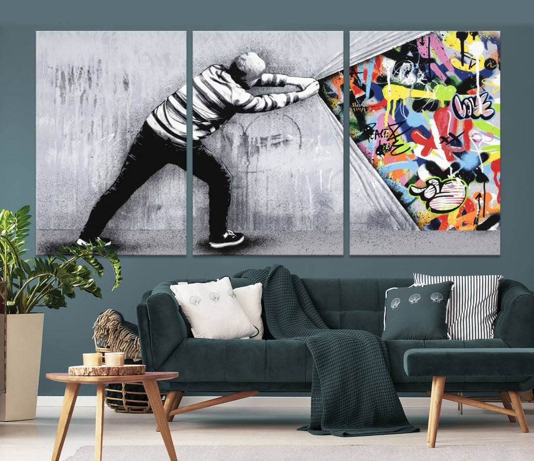 Graffiti canvas wall art Street art print Urban art Graffiti poster canvas art Street art wall decor Abstract art