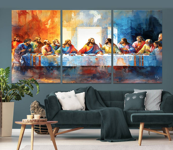 Abstract Waterolor The Last Supper Wall Art