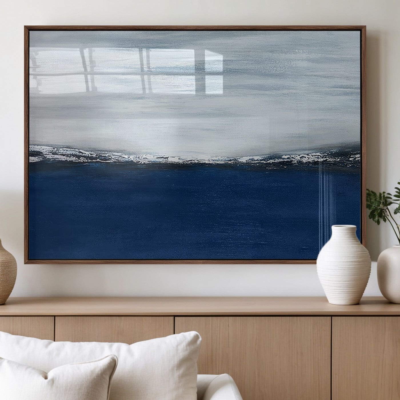 62197-MGV-FP-36X24-3P_Walnut-Navy Blue Abstract Wall Art Canvas Print