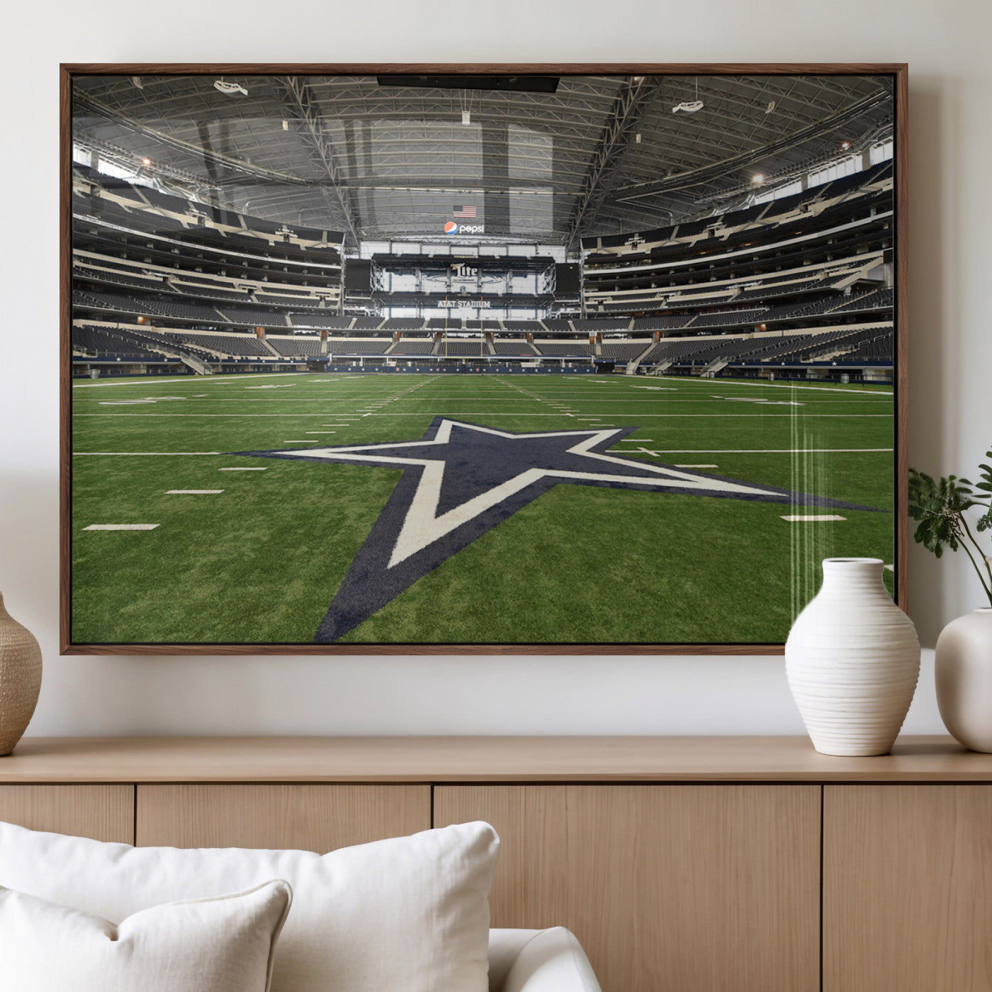 MGV-FP-36X24-3P - Dallas Cowboys Football Team Print - Arlington AT&T Stadium Wall Art Canvas Print
