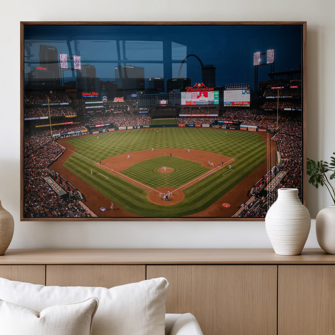 MGV-FP-36X24-3P - St. Louis Cardinals Baseball Team Print - Busch Stadium Wall Art Canvas Print