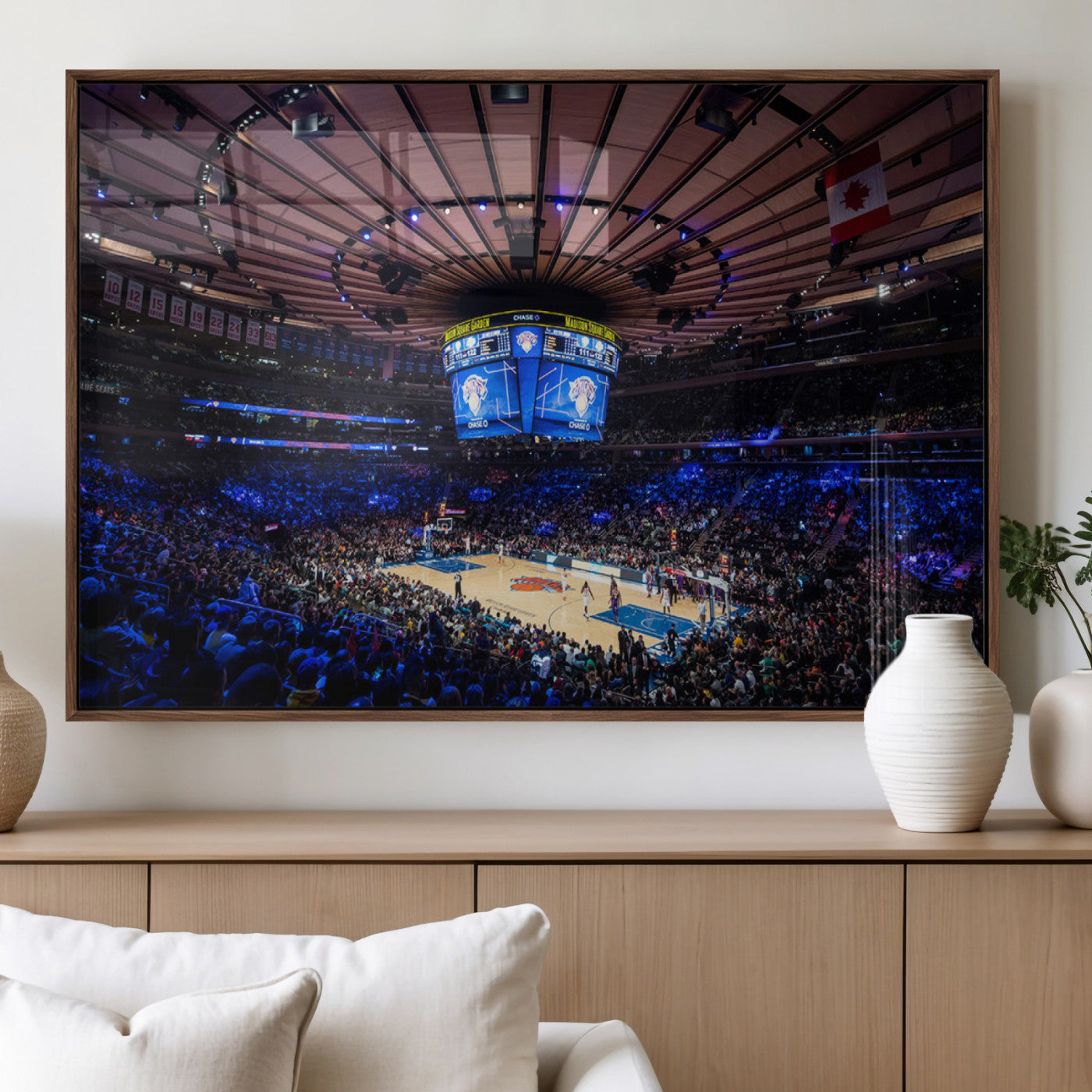 MGV-FP-36X24-3P - Madison Square Garden Basketball Print Canvas- Madison Square Garden Basketball Game Triple Canvas