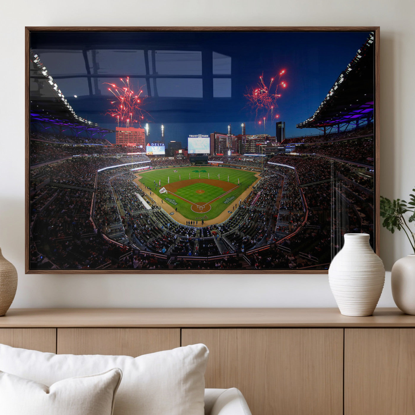 MGV-FP-36X24-3P - Truist Park Atlanta Braves Baseball Stadium Wall Art Print | Large 3-Panel Canvas Print for Sports