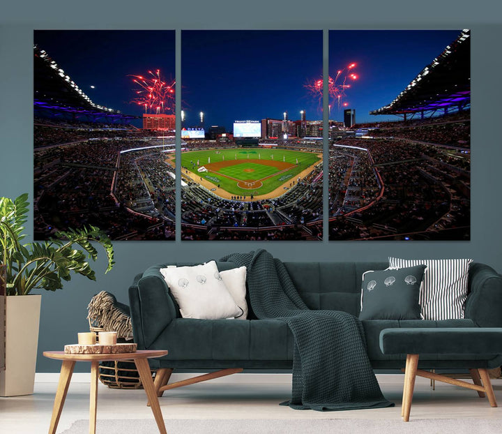 Atlanta Braves Baseball Team Print - Truist Park Stadium Wall Art Canvas Print