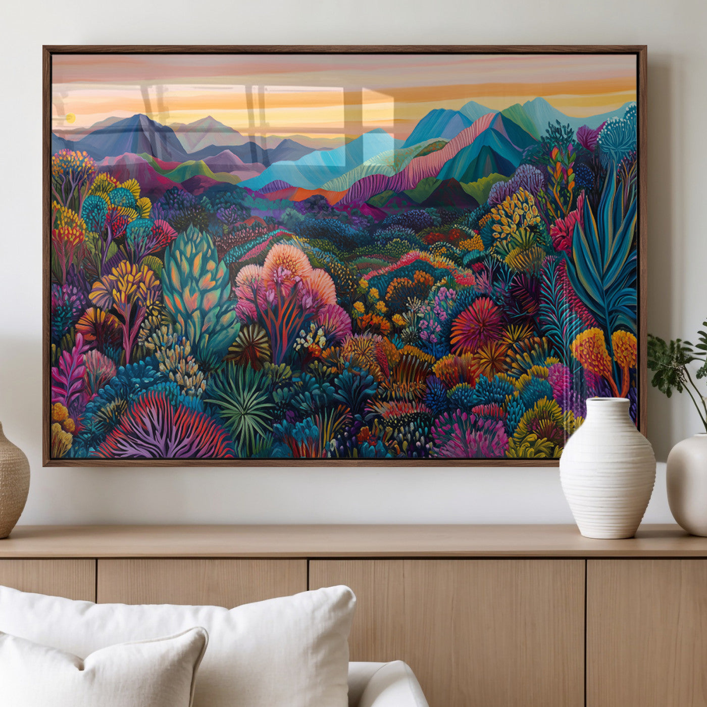 MGV-FP-60X30-3P - Colorful Abstract Landscape Wall Art Print Canvas - Vibrant Modern Decor for Living Room, Office, or