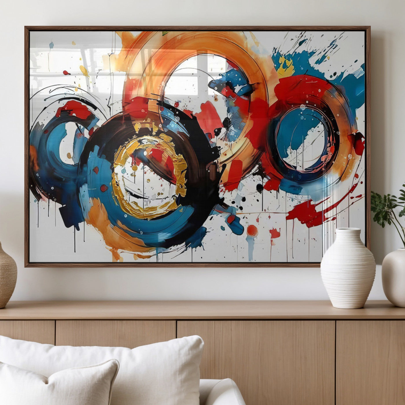 MGV-FP-60X30-3P - Abstract Wall Art, Rings Wall Art Canvas Print