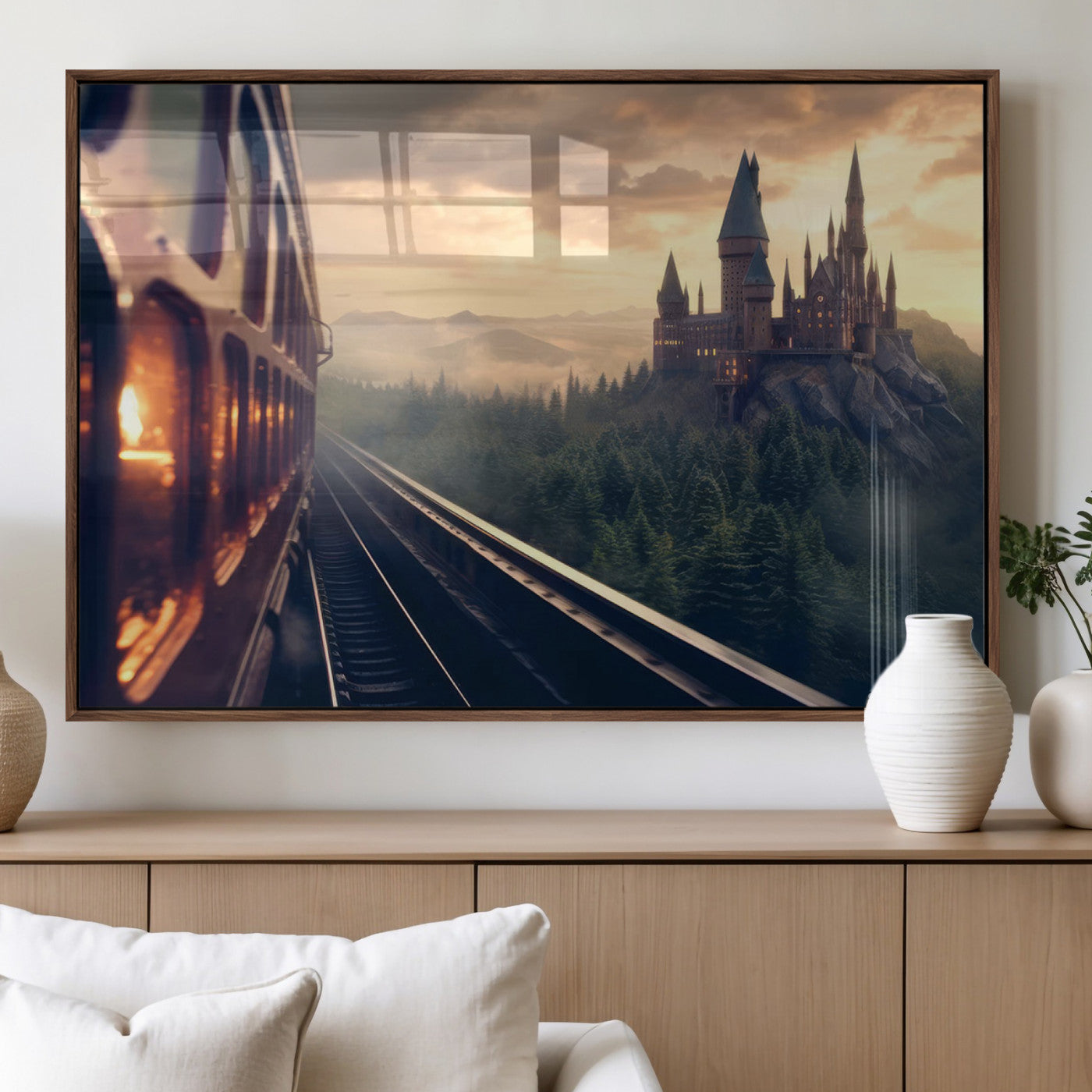 MGV-FP-36X24-3P - Harry Castle Wall Art Canvas Print, Wizard School Wall Art Print, Movie Wall Art Print