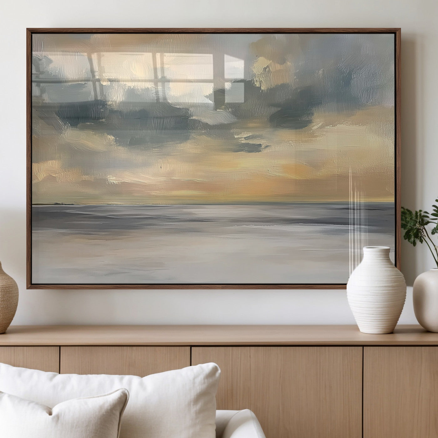 MGV-FP-60X30-3P - Modern Coastal Artwork with Vibrant Abstract Ocean Waves Wall Art Canvas Print for Contemporary