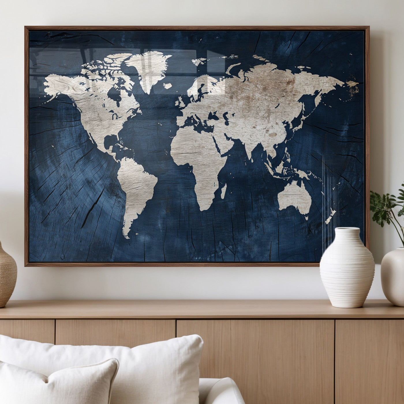 MGV-FP-36X24-3P - Push Pin World Map Canvas Print – Framed Wall Art for Couples to Track Their Travels – Anniversary