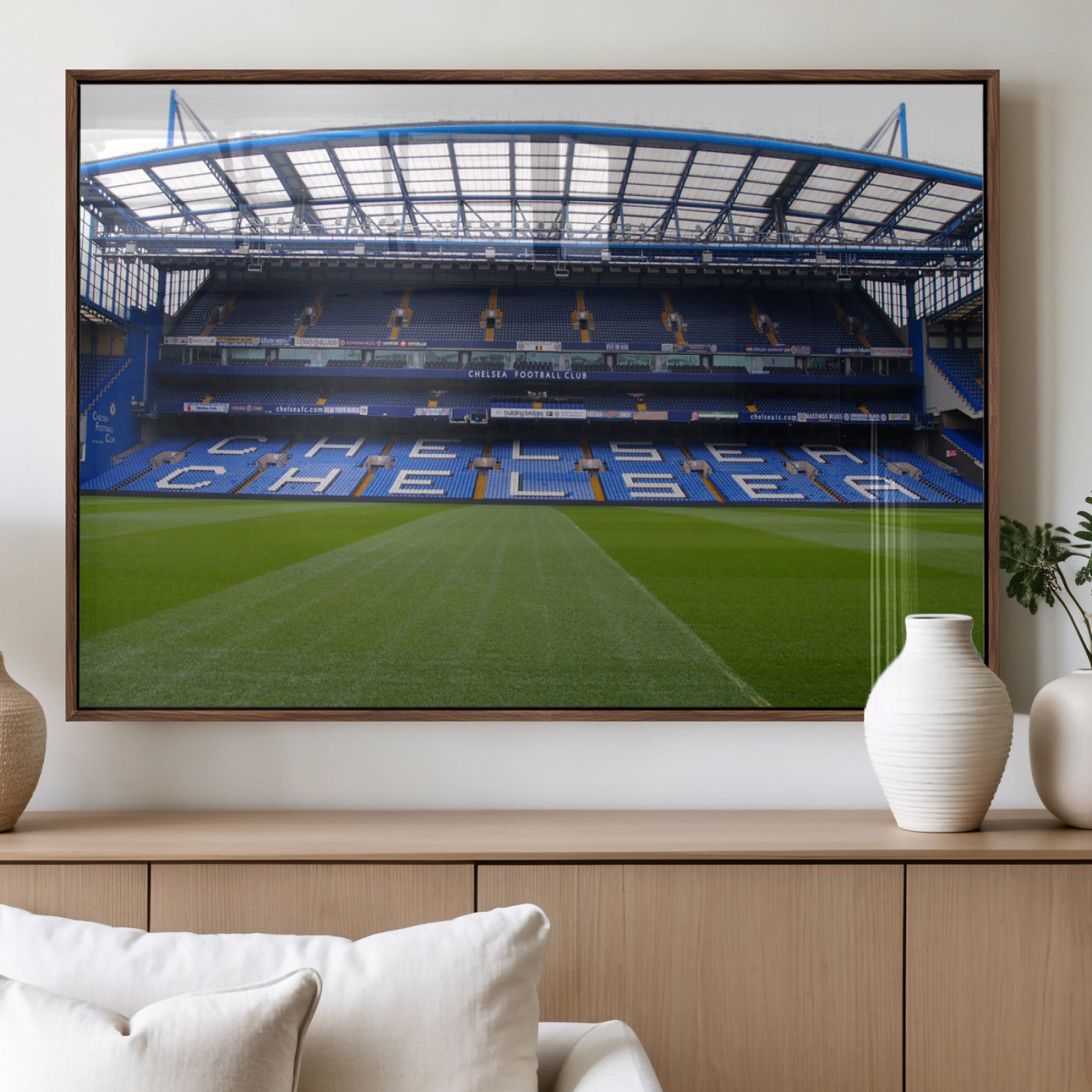 MGV-FP-60X30-3P - Stamford Bridge Chelsea Football Stadium Canvas Wall Art Print – Immersive Stadium Experience for