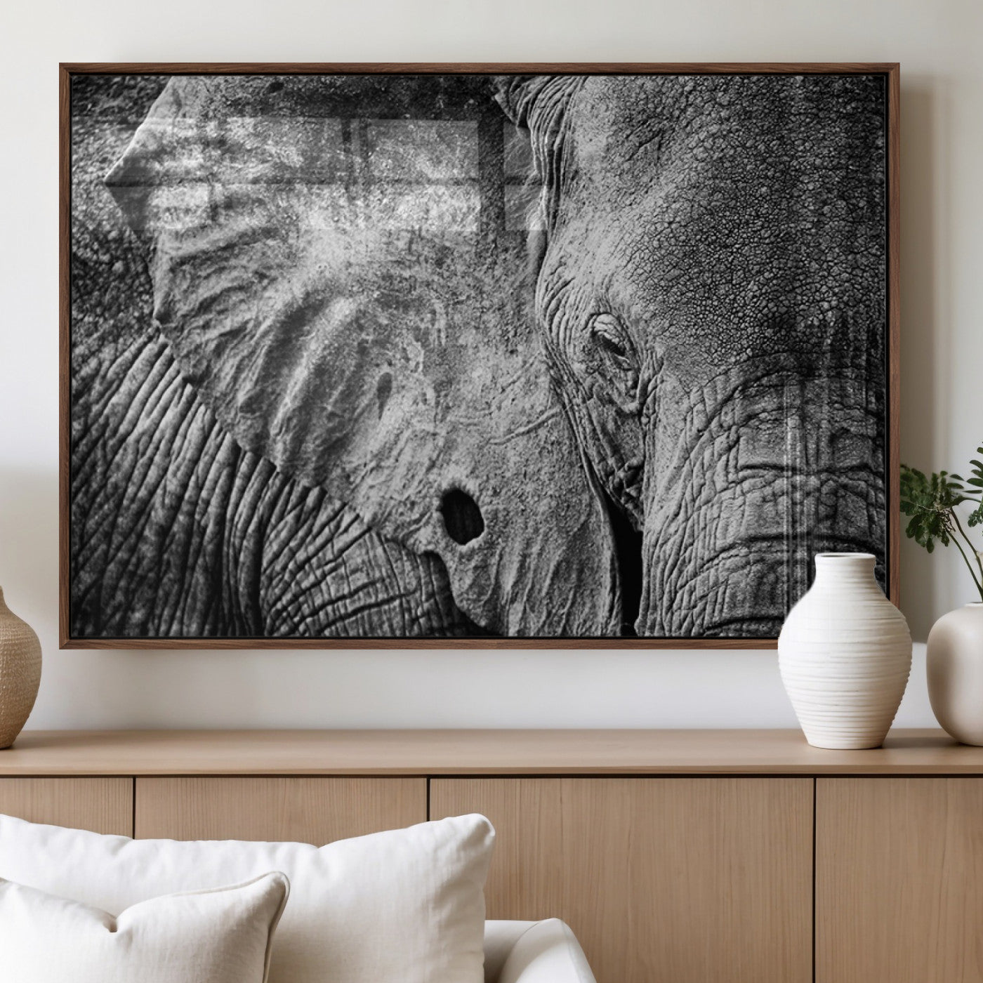 MGV-FP-60X30-3P - Wild Old Elephant Wall Art Canvas Print