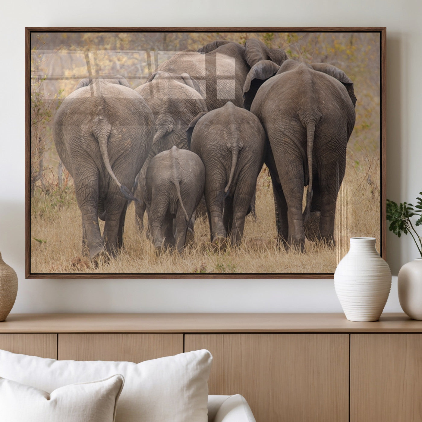 MGV-FP-60X30-3P - Wild Elephant Wall Art Canvas Print