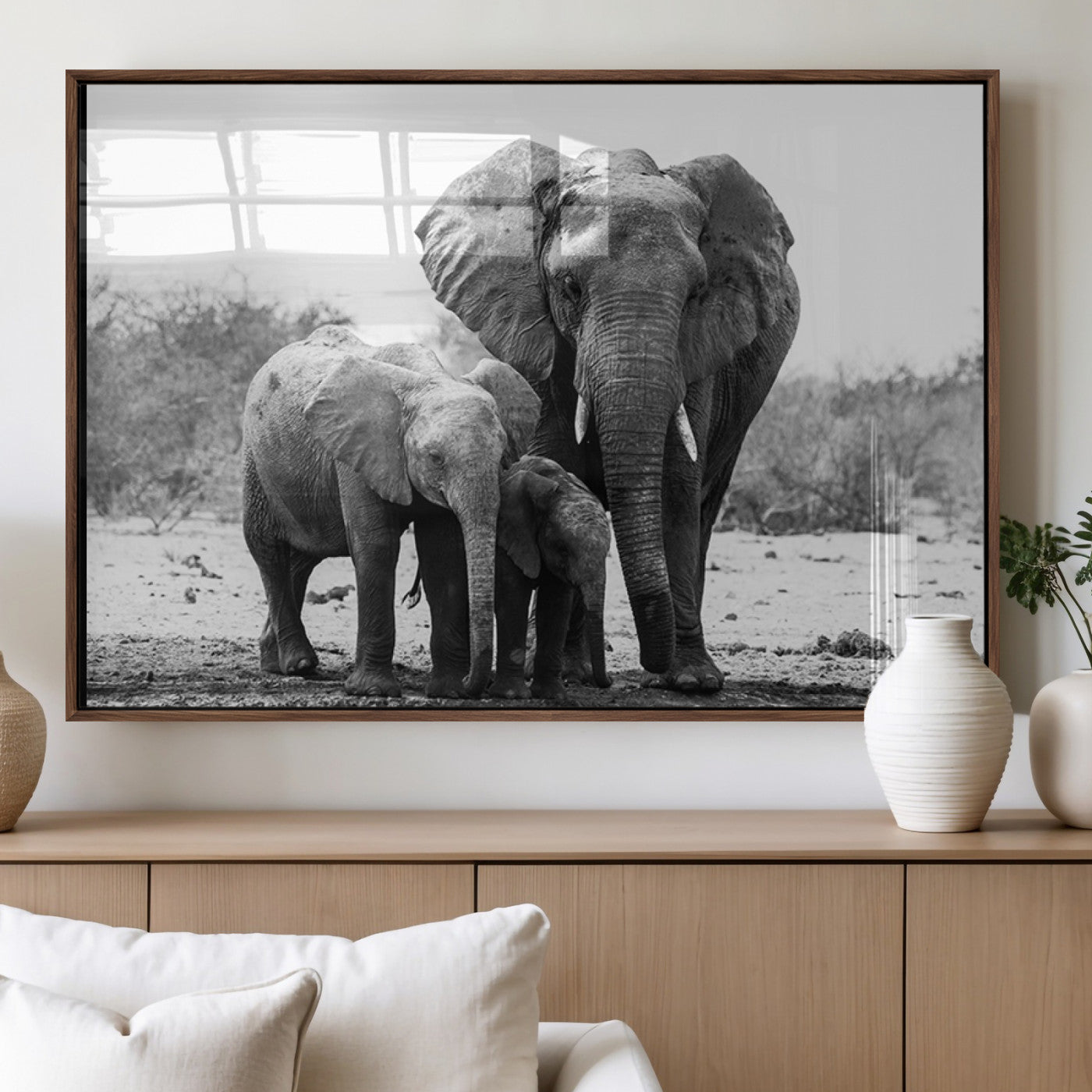 MGV-FP-60X30-3P - Elephant Family Africa Wall Art Canvas Print