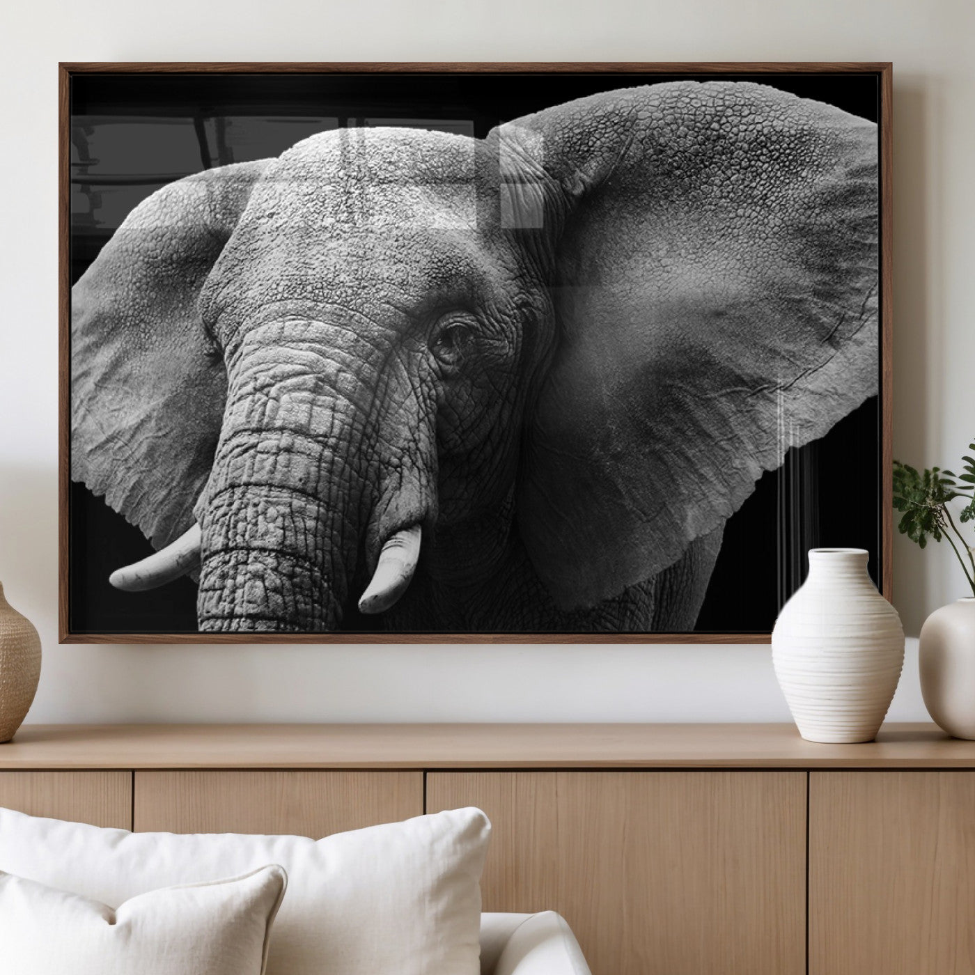 MGV-FP-60X30-3P - Big Elephant Close Up Wall Art Canvas Print
