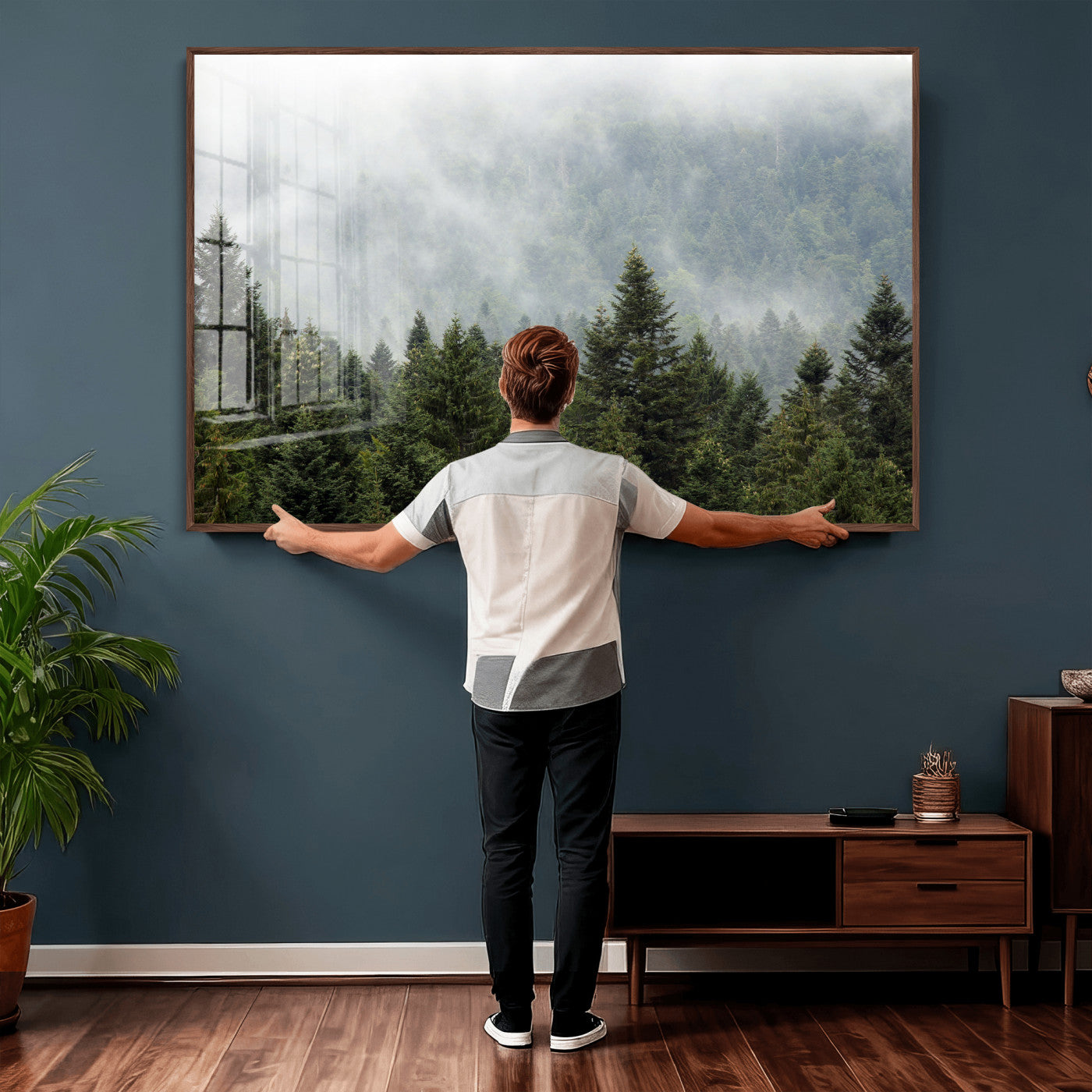 37010054-MGV-CV-36X24 - Misty Mountain Forest Wall Art Canvas Print