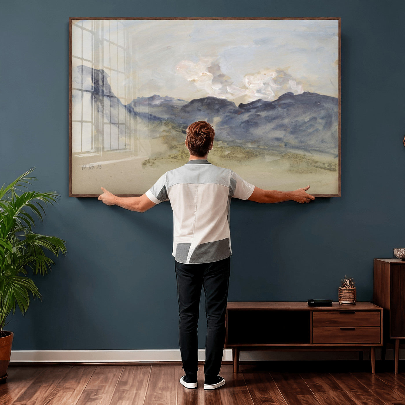 14644686-MGV-CV-36X24 - Alps Hercules Brabazon Brabazon Abstract Wall Art Canvas Print for Modern Home Decor