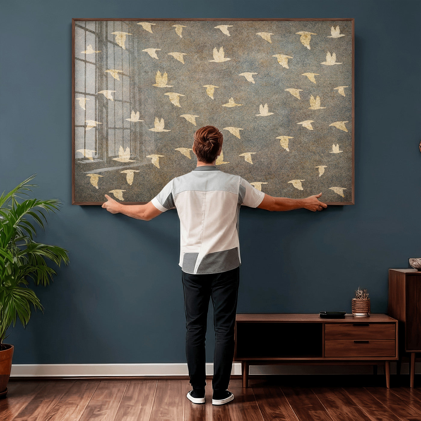 20532514-MGV-CV-36X24 - Abstract Birds Wall Art Canvas Print