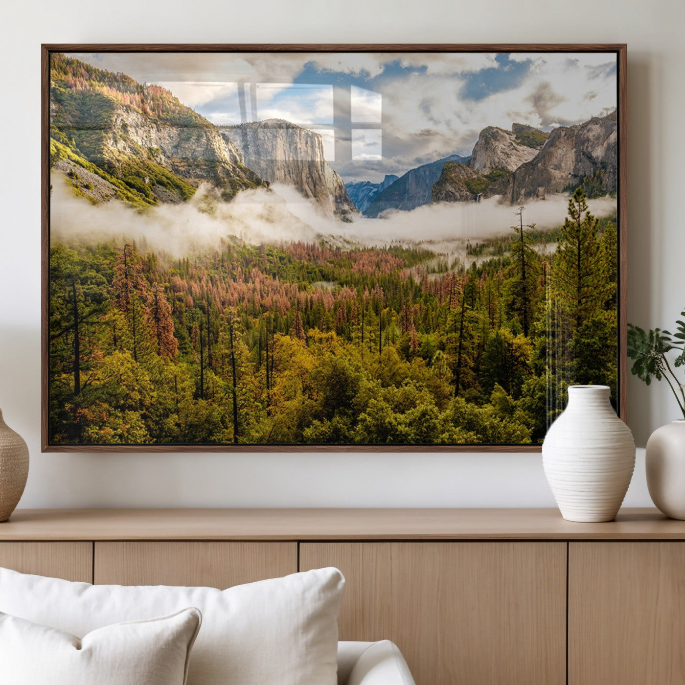 MGV-FP-60X30-3P - Half Dome Yosemite Canvas Wall Art – Majestic Triptych Landscape Print – National Park Nature Decor