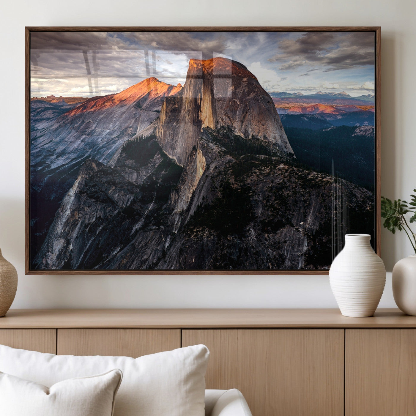 MGV-FP-60X30-3P - Half Dome Wall Art Print - Yosemite Majestic Triptych Landscape Print – National Park Nature Decor