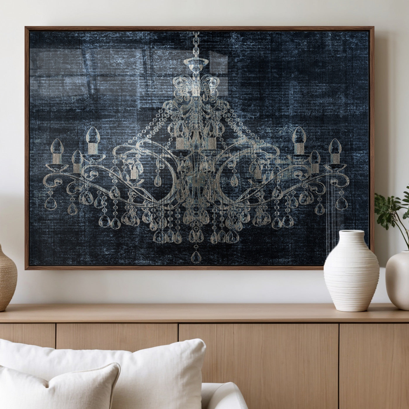 MGV-FP-60X30-3P - Dark Chandelier Wall Art Canvas Print