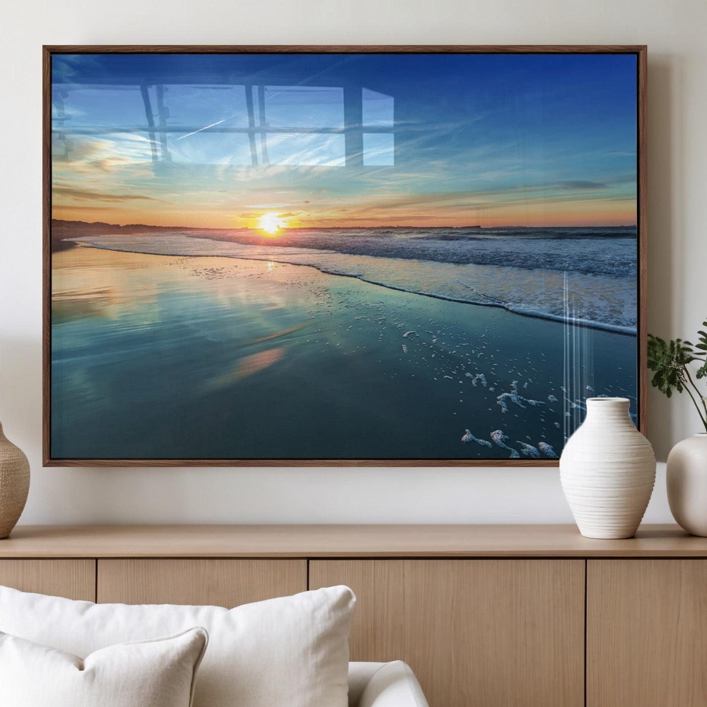 MGV-FP-60X30-3P - Blue Sky and Beach Wall Art Canvas Print