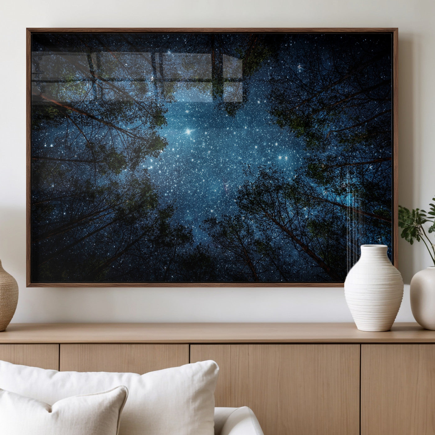 79948-MGV-FP-60X30-3P_Walnut-Forest and Stars Wall Art Canvas Print
