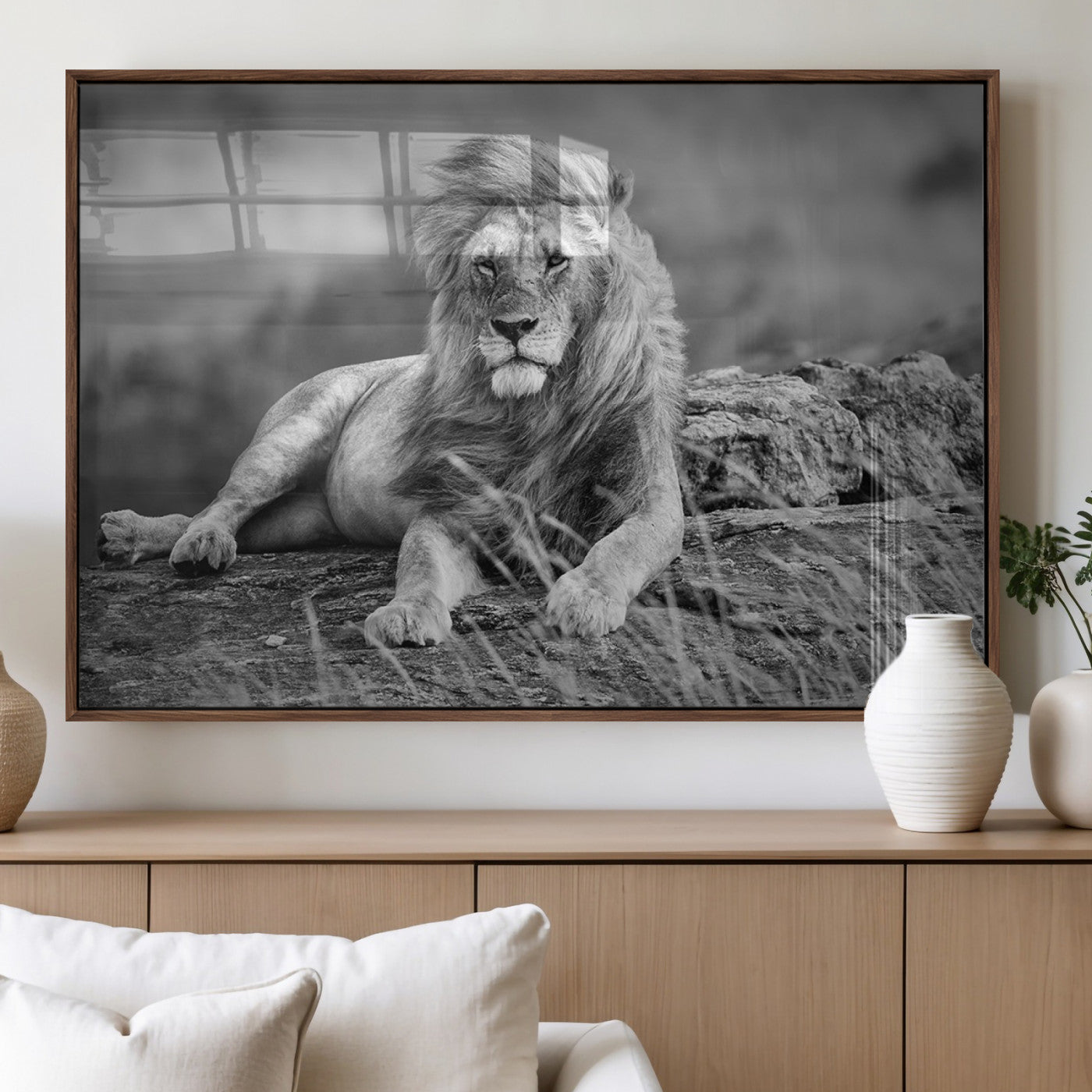 MGV-FP-60X30-3P - King of Forest Lion Wall Art Canvas Print