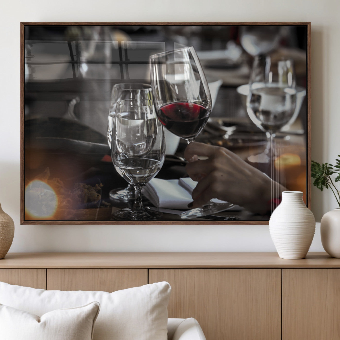 MGV-FP-60X30-3P - Red Wine and Glass Canvas Print