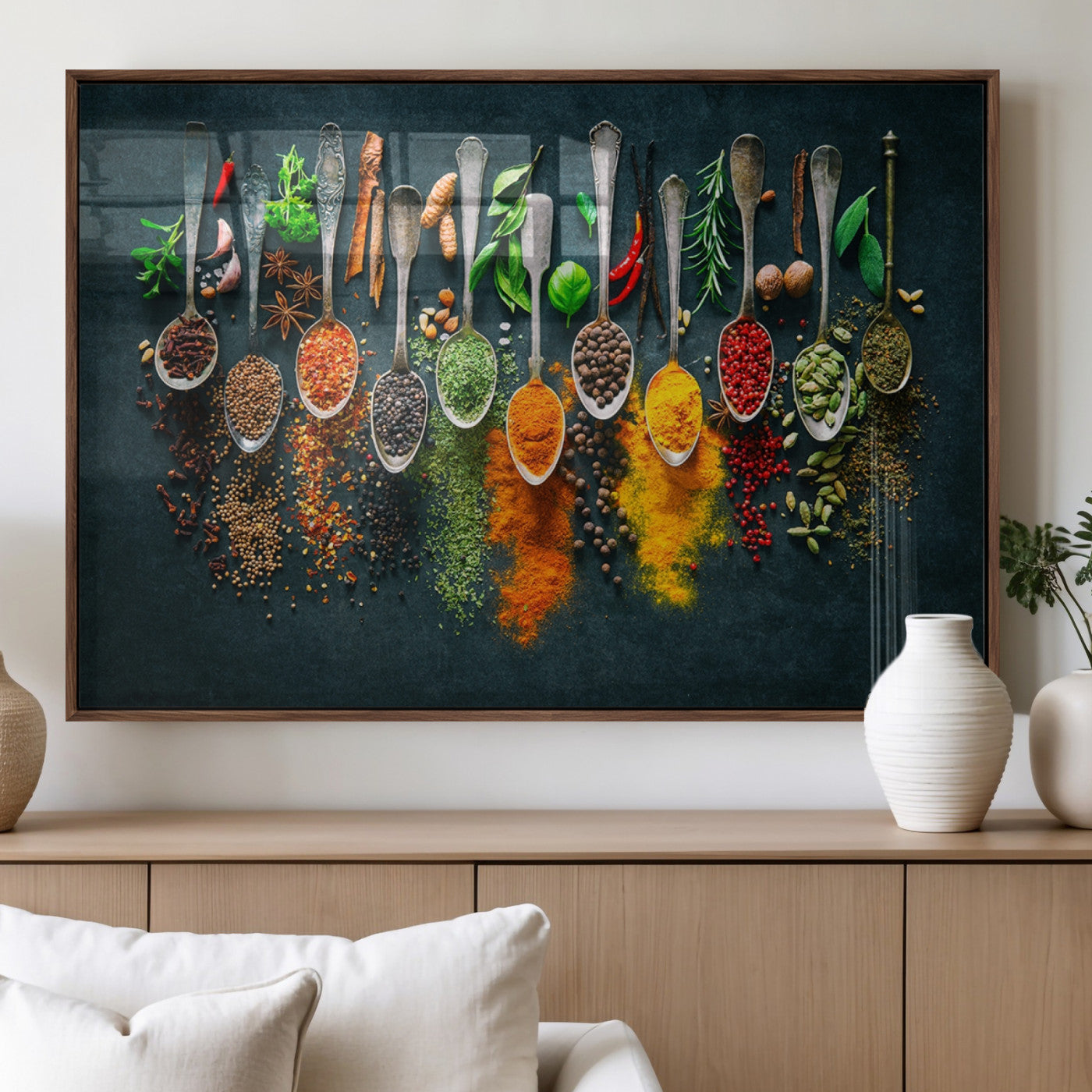 MGV-FP-60X30-3P - Herbs and Spices Kitchen Wall Art Canvas Print