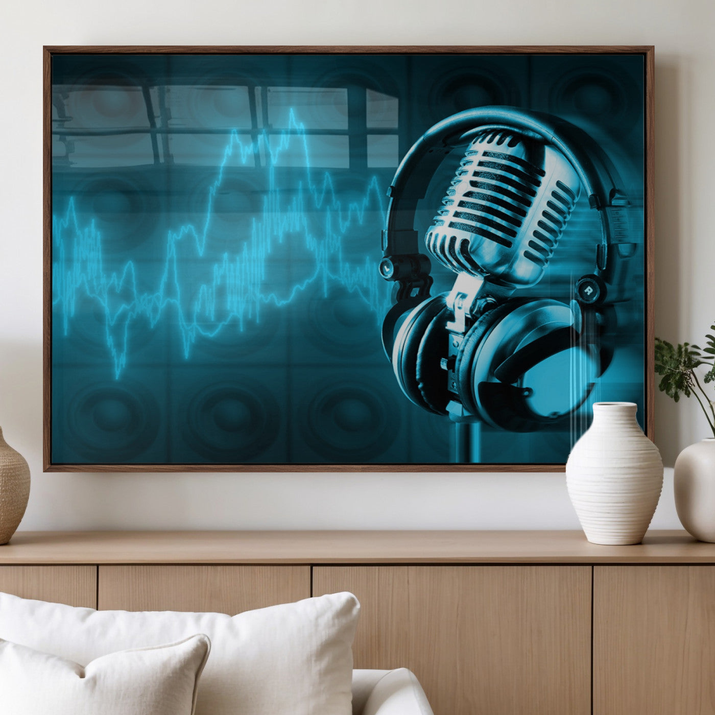 MGV-FP-60X30-3P - Music and Microphone Wall Art Canvas Print