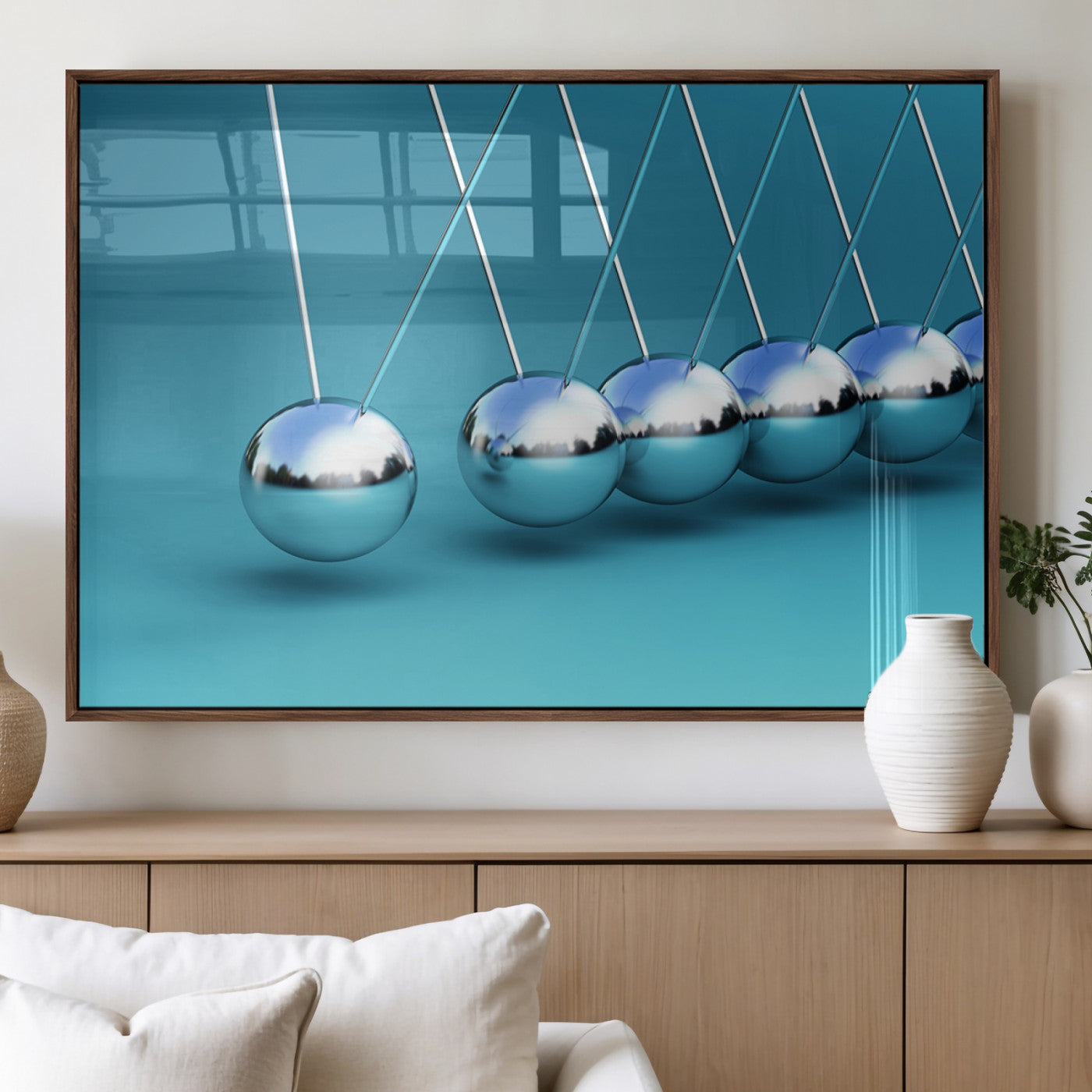 MGV-FP-60X30-3P - Wall Art Newton's Cradle Canvas Print, Framed Newton Cradle Canvas Print