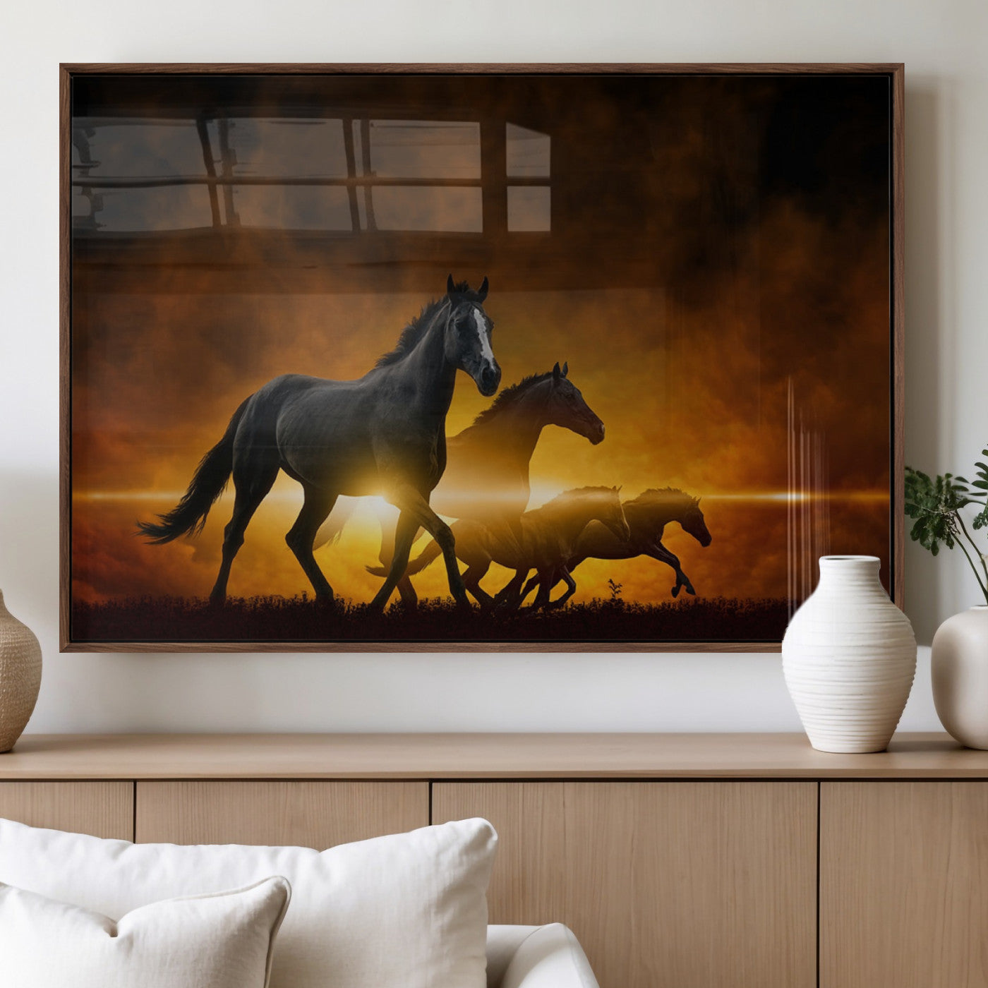 MGV-FP-60X30-3P - Horse Wall Art Canvas Print, Multi Panel Animal Canvas Print