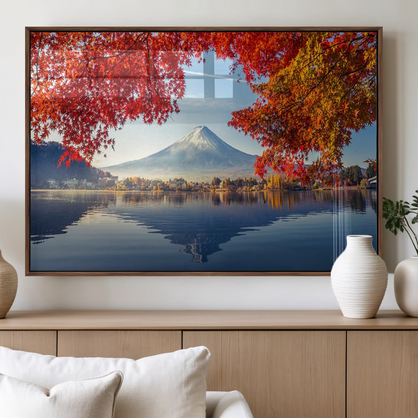 MGV-FP-60X30-3P - Mount Fuji Canvas Wall Art Japan Autumn Mountain Canvas Print Wall Art