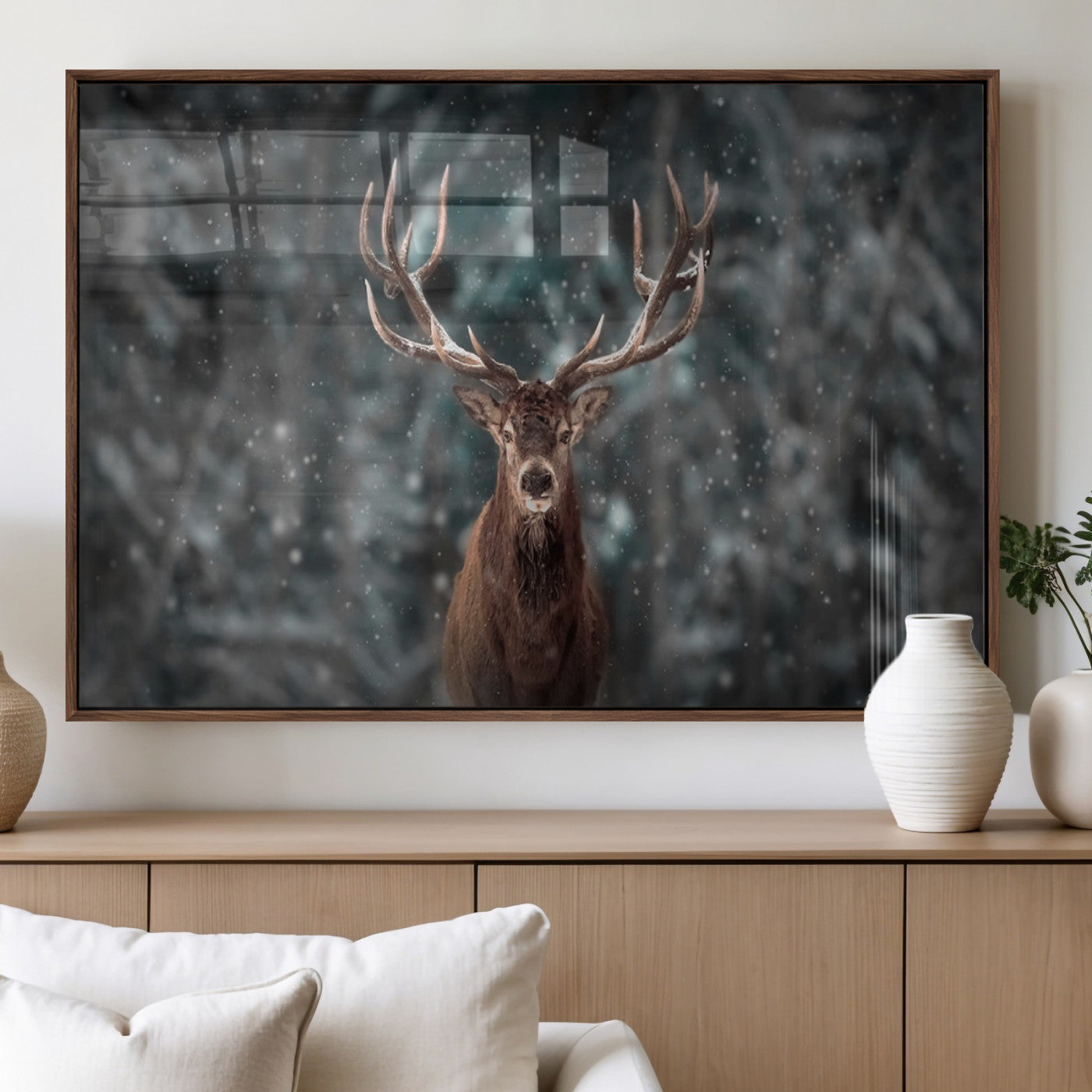 MGV-FP-60X30-3P - Wall Art Deer Art Animal Canvas, Framed Wall Art Deer Canvas Print