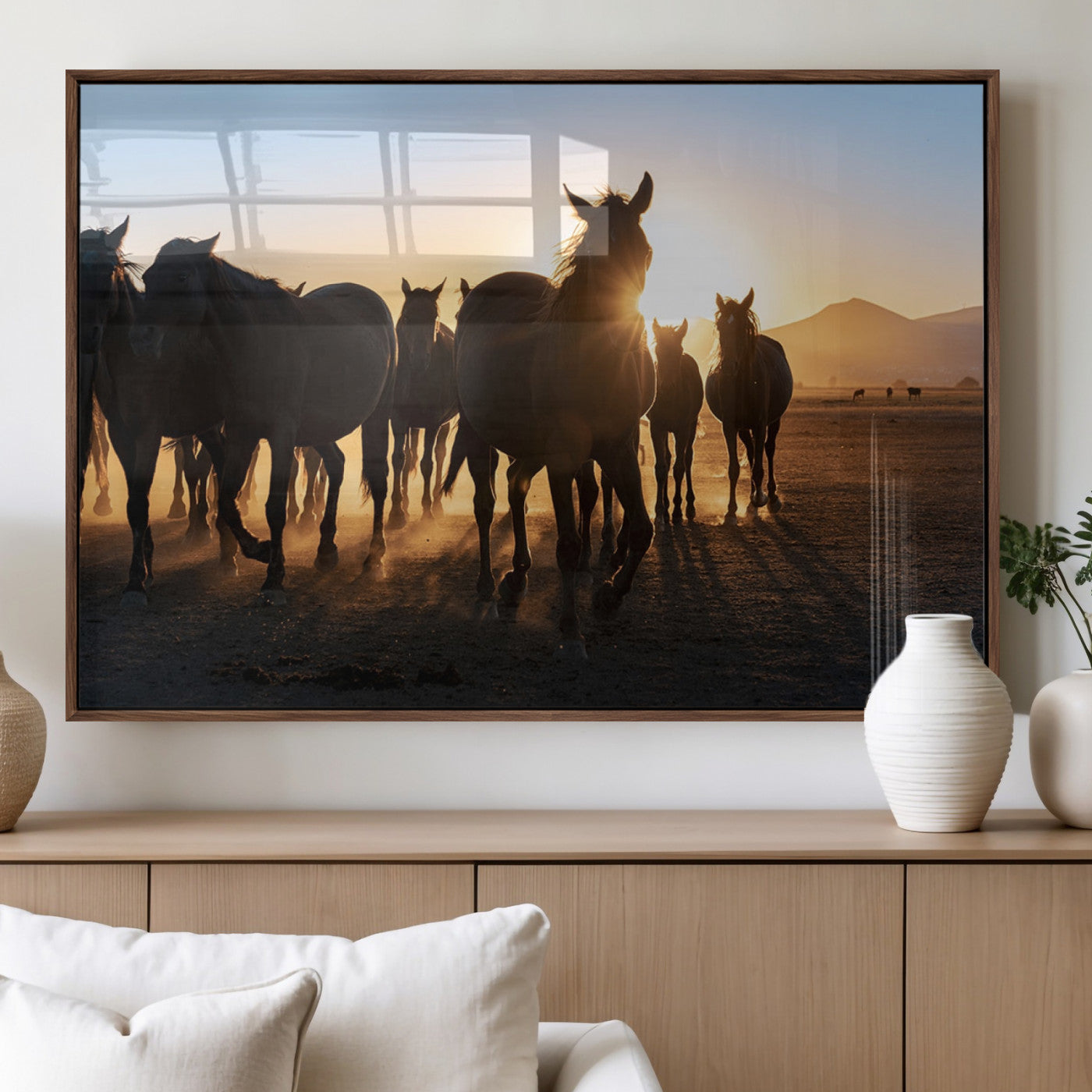 MGV-FP-36X24-3P - Horse Herd Wall Art Animal Canvas Print