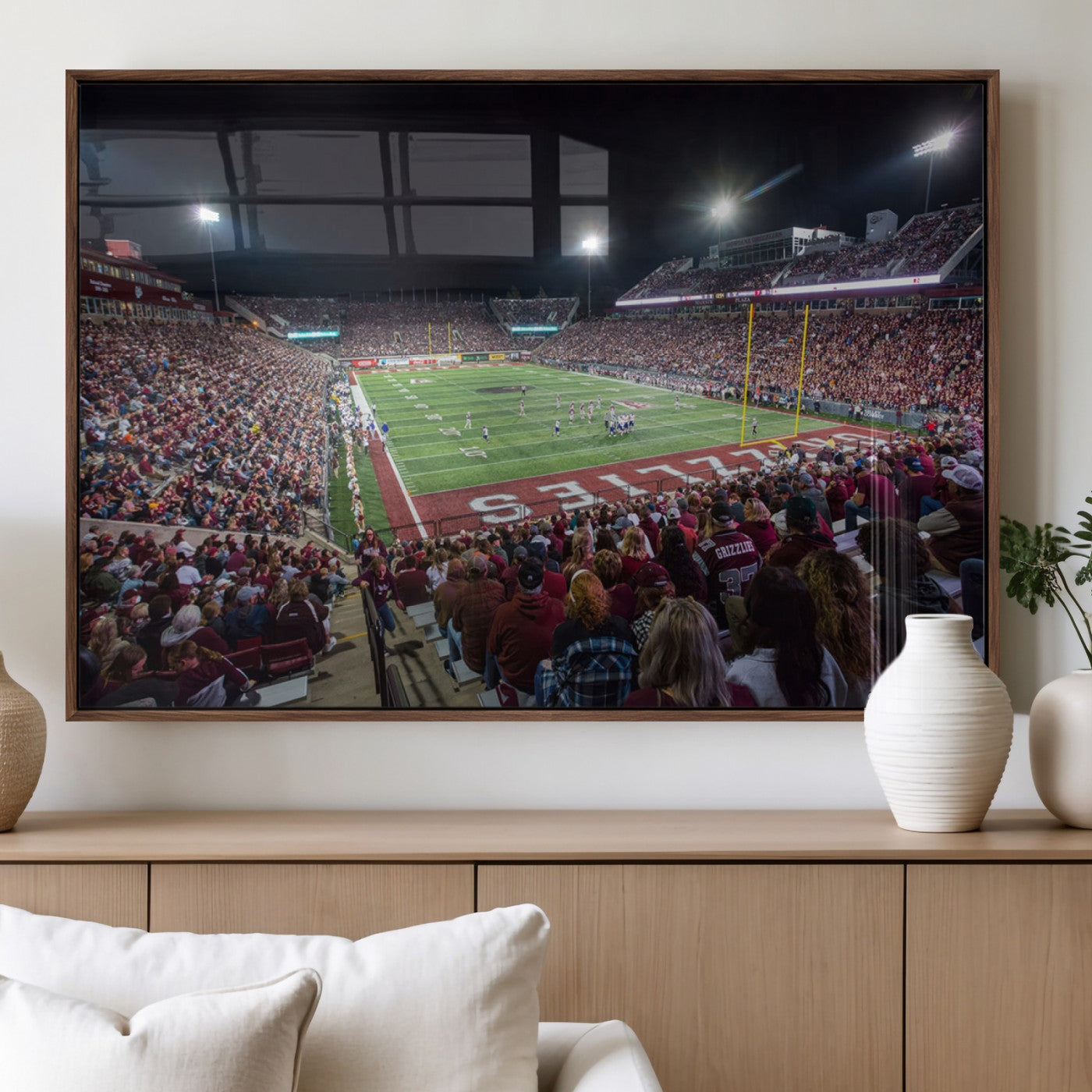 MGV-FP-60X30-3P - American Football Wall Art Canvas Print, Stadium Sport Wall Art Print