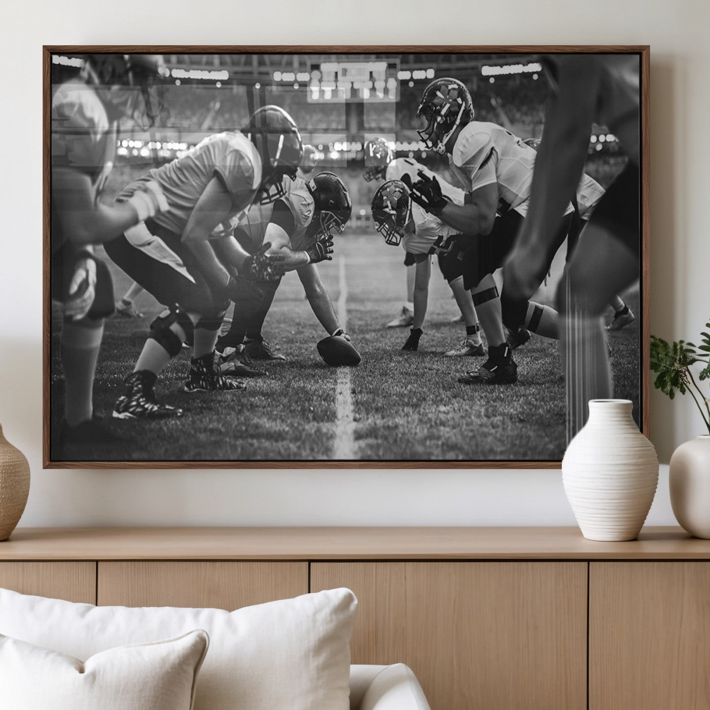 MGV-FP-60X30-3P - American Football Wall Art Canvas Print, Stadium Sport Wall Art Print