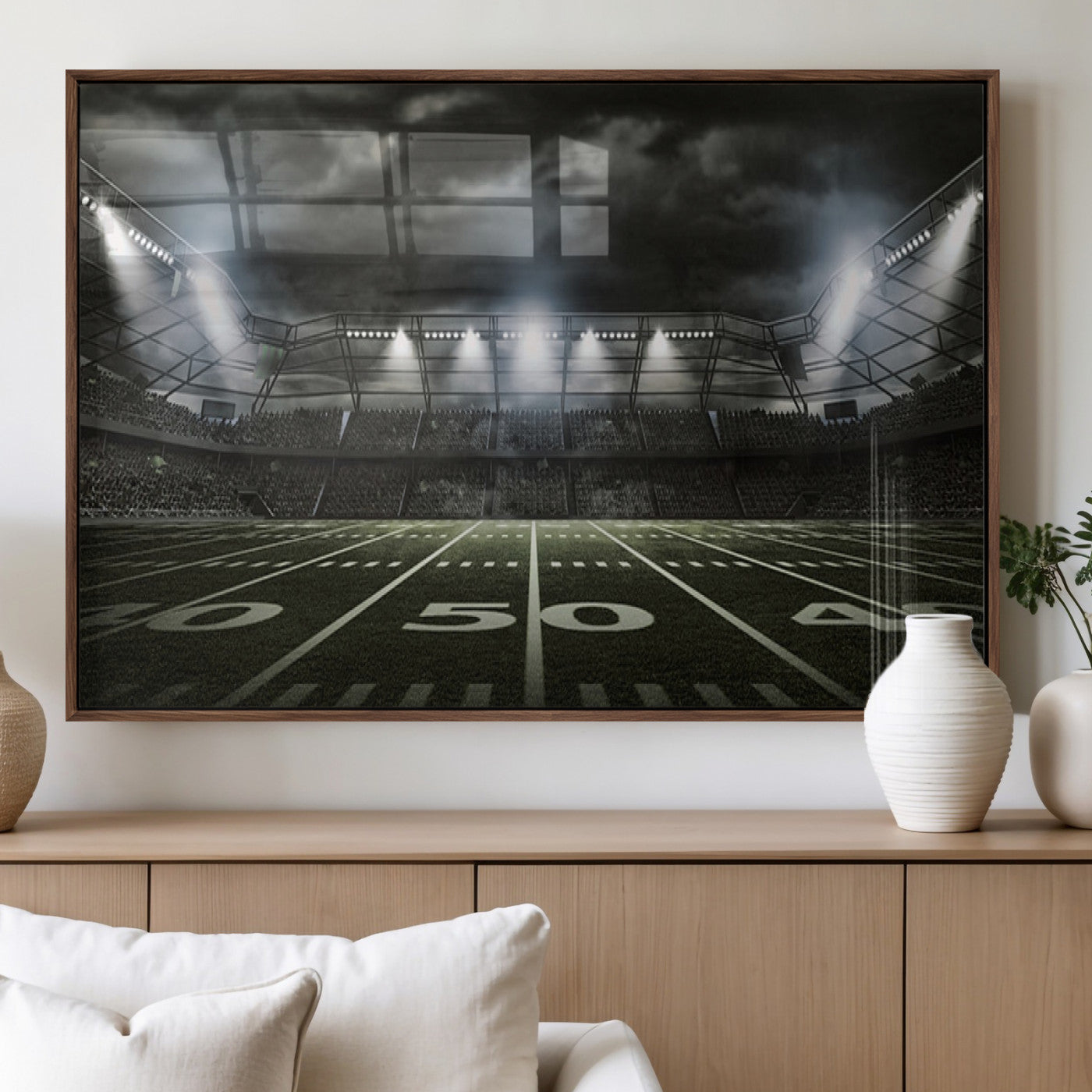 MGV-FP-60X30-3P - American Football Stadium Wall Art Canvas Print, Stadium Sport Wall Art Print