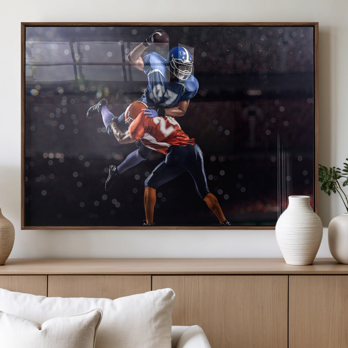 MGV-FP-60X30-3P - American Football Wall Art Canvas Print, Stadium Sport Wall Art Print