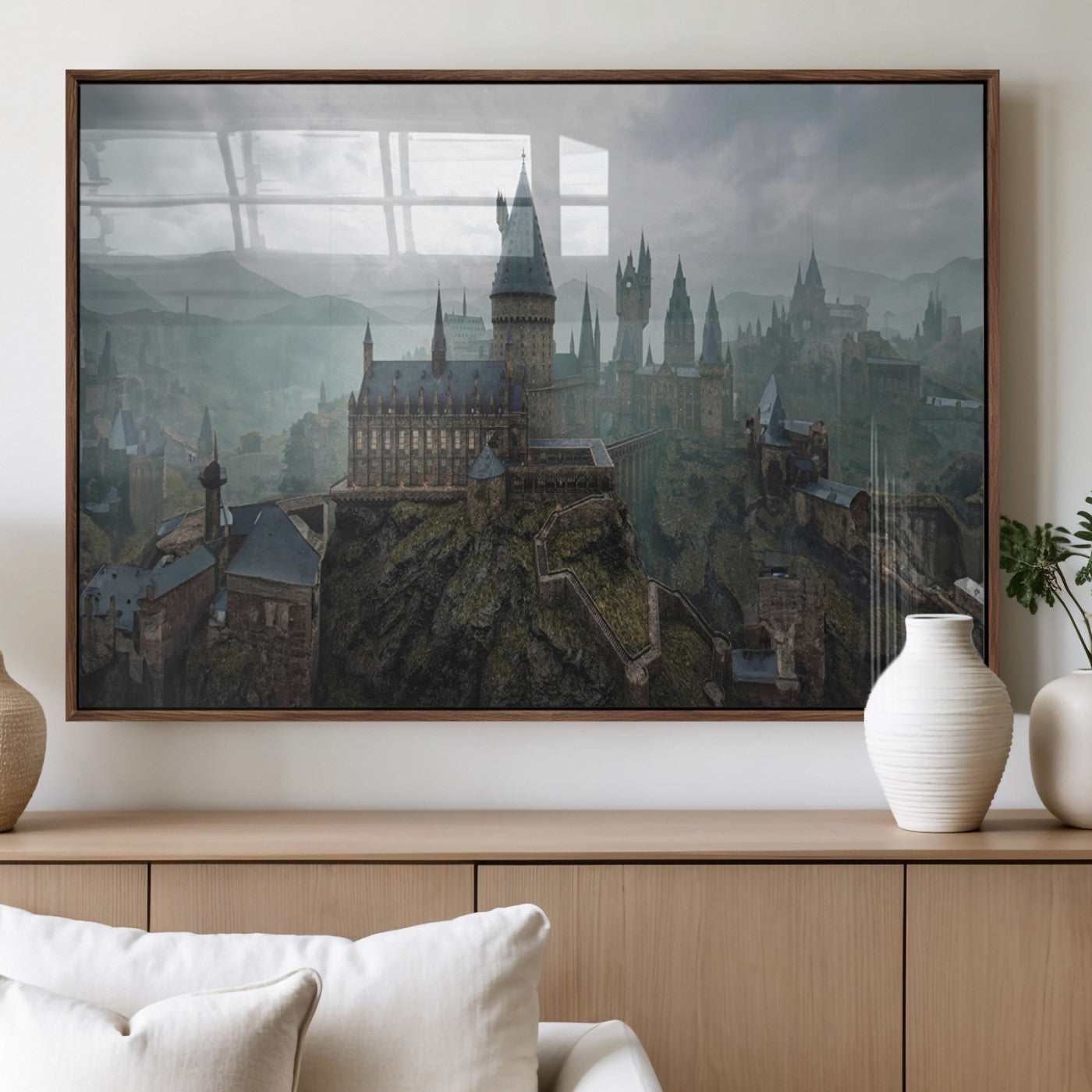 MGV-FP-36X24-3P - Disney Castle Wall Art Canvas Print, Living Kids Home Room Decor Art Print