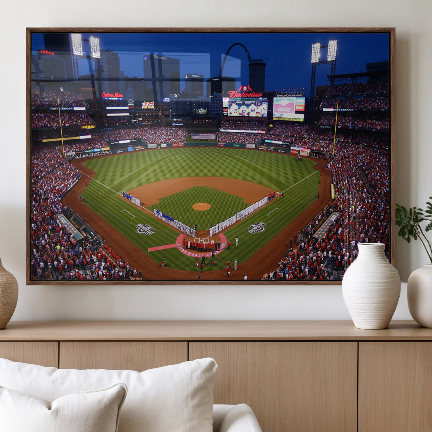 MGV-FP-60X30-3P - St. Louis Cardinals Baseball Team Print - Busch Stadium Wall Art Canvas Print