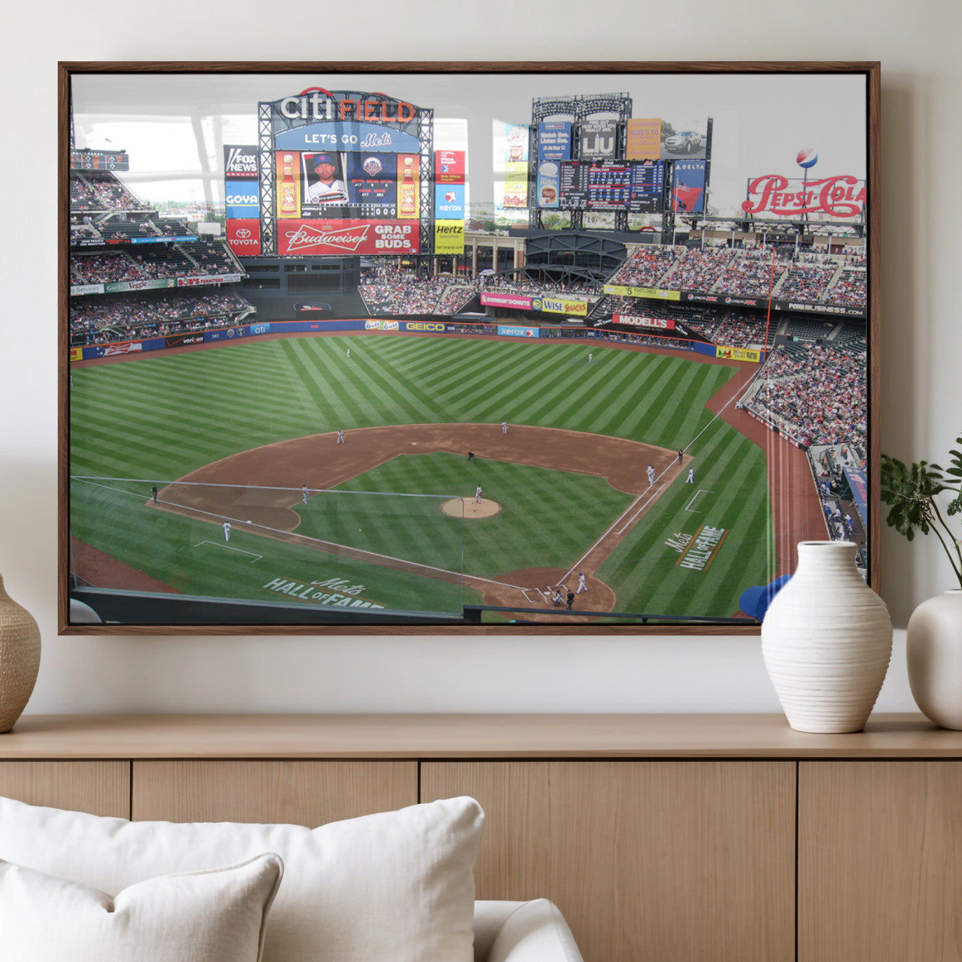 MGV-FP-60X30-3P - New York Mets Baseball Team Print - Citi Field Baseball Stadium Wall Art Canvas Print