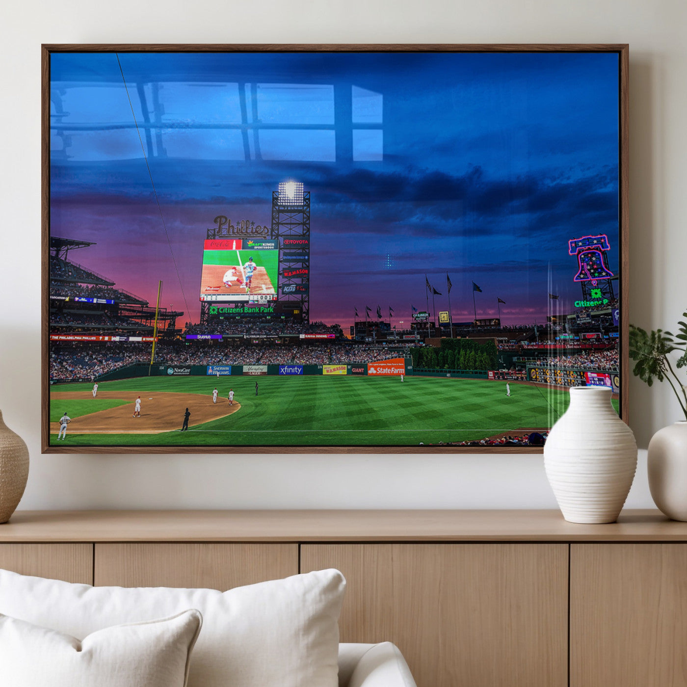 MGV-FP-60X30-3P - Philadelphia Phillies Baseball Team Print - Philadelphia Citizens Bank Park Stadium Canvas Wall Art