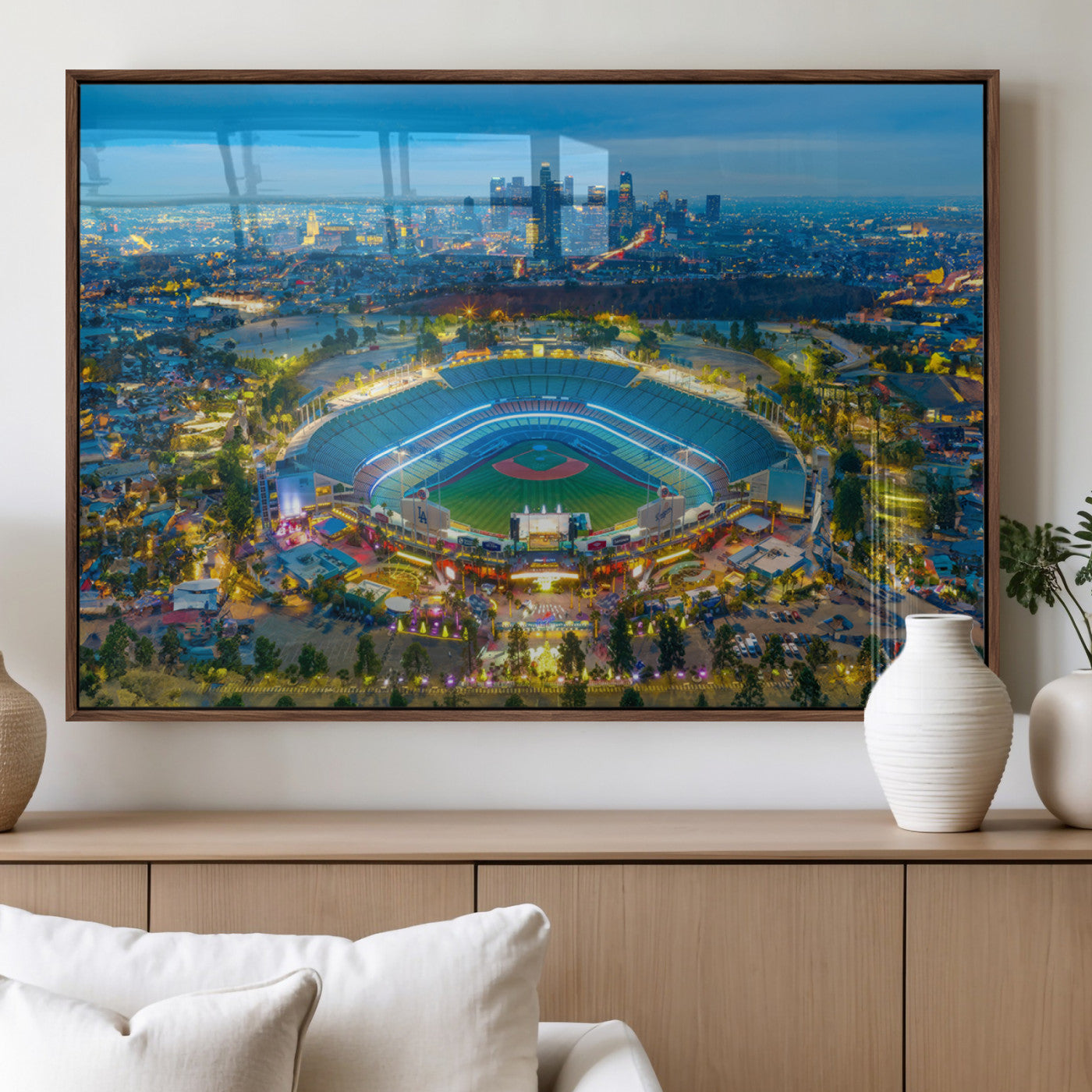MGV-FP-60X30-3P - Los Angeles Dodgers Wall Art Canvas, Dodger Stadium Wall Art Canvas Print - MLB Baseball Stadium