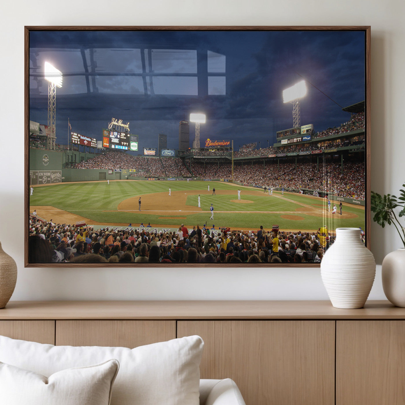 MGV-FP-60X30-3P - Boston Red Sox Baseball Team Print Canvas - Massachusetts Fenway Park Stadium Wall Art Canvas Print